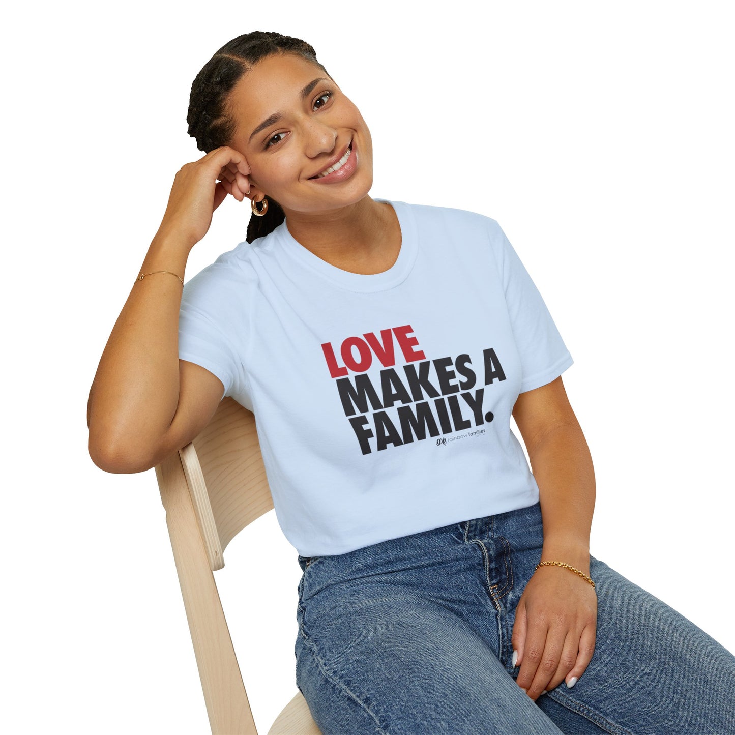 Love Makes A Family Unisex T-Shirt | LGBTQ+ Pride, Rainbow Families Gift, LGBTQ Family T-shirt, Rainbow Families Australia Shirt, LGBTIQA Tee
