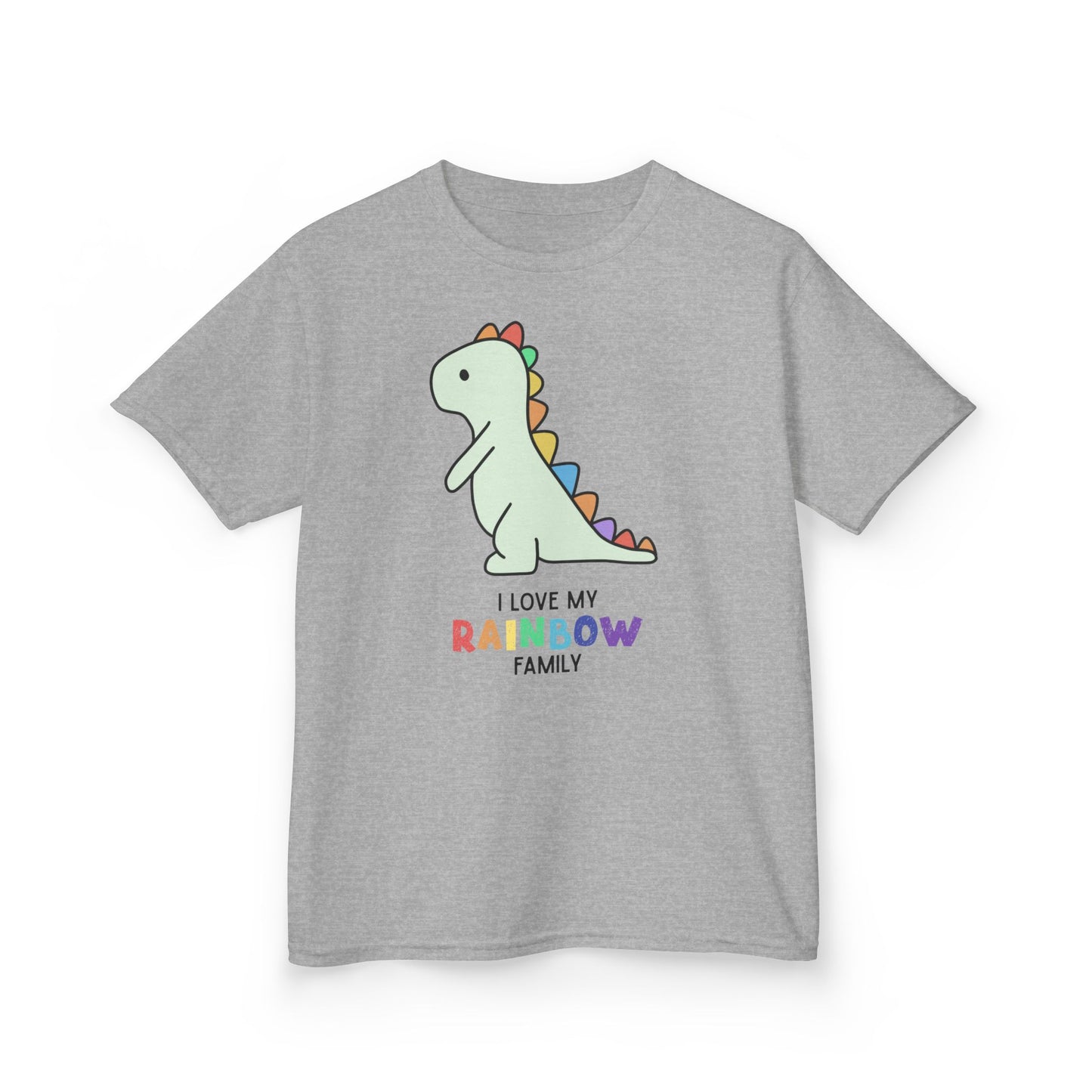 Kids Dinosaur Rainbow Family Tee, Cute Kids T-Shirt, Rainbow Families Children Tee, LGBTQ Family Gift, Rainbow Family Apparel, Unisex kids rainbow family Tee
