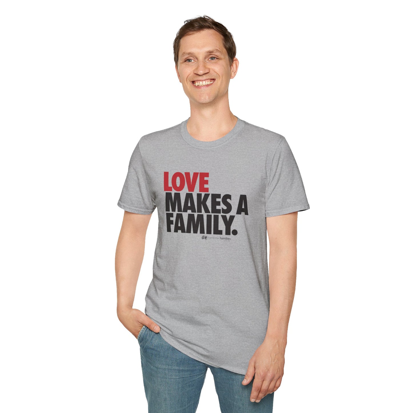Love Makes A Family Unisex T-Shirt | LGBTQ+ Pride, Rainbow Families Gift, LGBTQ Family T-shirt, Rainbow Families Australia Shirt, LGBTIQA Tee
